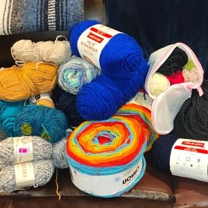 Caron Cakes , full skeins, weight 3,4. Yarn. Mixed lot of acrylic yarn stash!